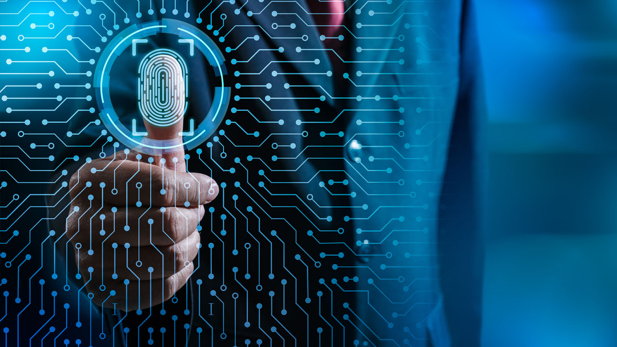 Bild på ett digitalt fingeravtryck